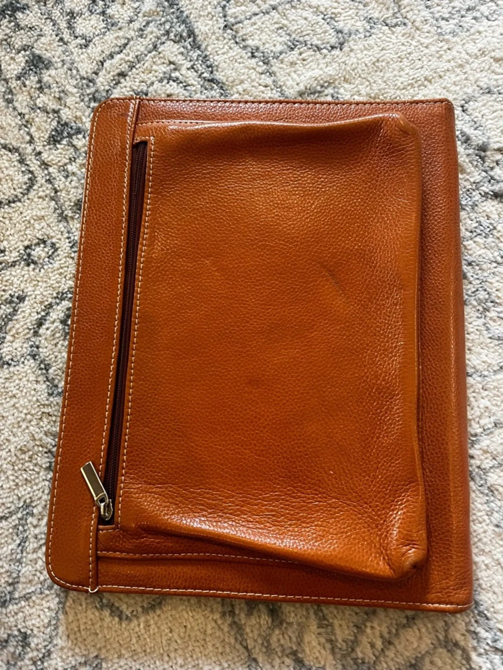 Leather Portfolio Folio in Cognac Brown